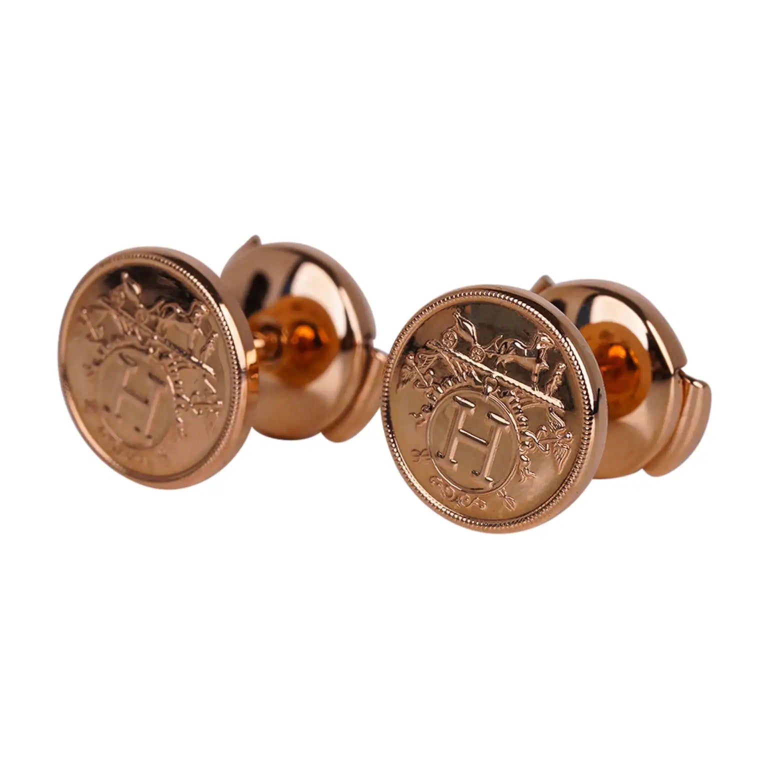 【定価以下】エルメス エクスリブリス TPM ピアス ローズゴールド HERMES EX-LIBRIS EARRINGS ROSE GOLD