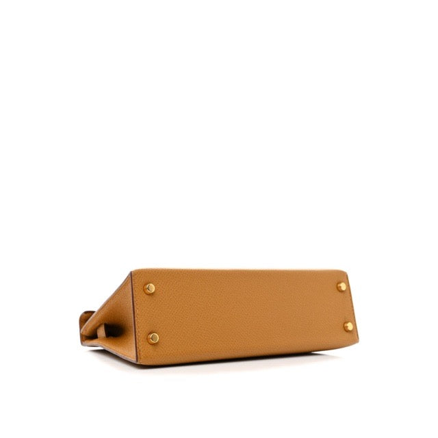 HERMES MINI KELLY 2 SELLIER 20 SESAME EPSOM GOLD HARDWARE