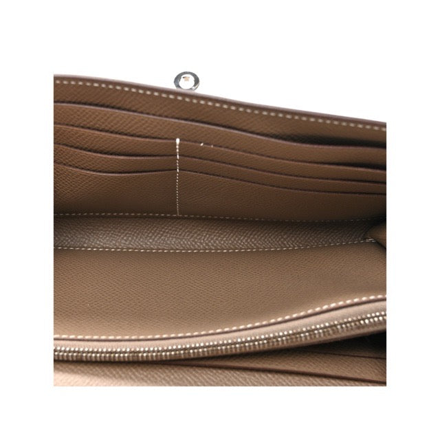 エルメス ケリー ロングウォレット エトゥープ エプソン シルバー金具 長財布 HERMES KELLY LONG WALLET ETOUPE EPSOM SILVER HARDWARE【中古】