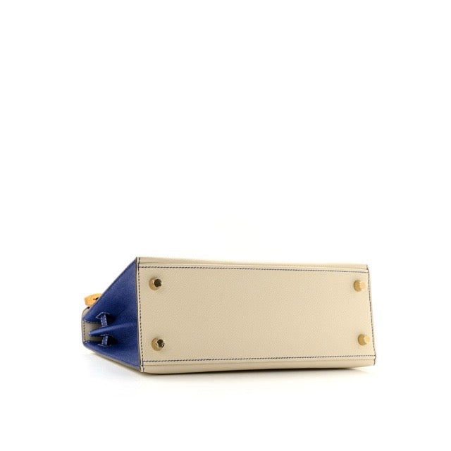 HERMES KELLY SELLIER 25 SPECIAL ORDER PERSONAL ORDER CRAIE BLEU ELECTRIC EPSOM MATTE GOLD HARDWARE HSS