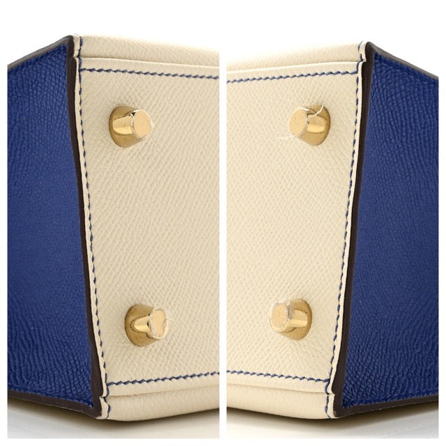 HERMES KELLY SELLIER 25 SPECIAL ORDER PERSONAL ORDER CRAIE BLEU ELECTRIC EPSOM MATTE GOLD HARDWARE HSS