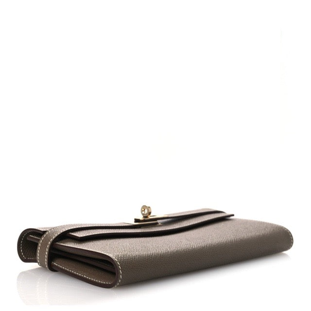 エルメス ケリー ロングウォレット エトゥープ エプソン ゴールド金具 長財布 HERMES KELLY LONG WALLET ETOUPE EPSOM GOLD HARDWARE