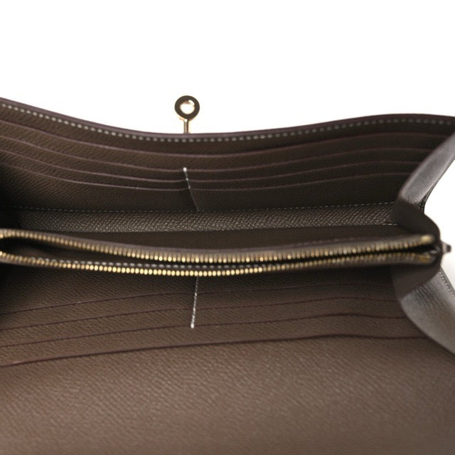 エルメス ケリー ロングウォレット エトゥープ エプソン ゴールド金具 長財布 HERMES KELLY LONG WALLET ETOUPE EPSOM GOLD HARDWARE