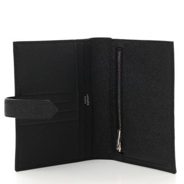 [Brand new, unused] 2024 Monochrome Hermes Bearn Compact Wallet Black Epsom Black Hardware So Black Folding Wallet HERMES BEARN COMPACT WALLET BLACK EPSOM SO BLACK HARDWARE MONOCHROME