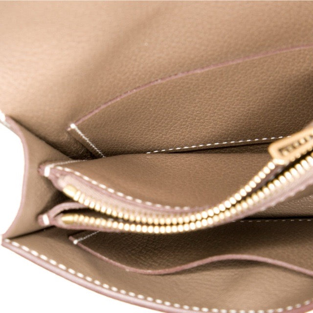 HERMES CONSTANCE SLIM WALLET ETOUPE EVERCOLOR GOLD HARDWARE
