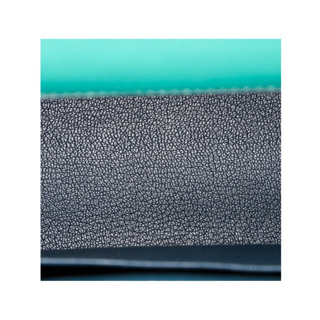HERMES KELLY 25 SELLIER VERSO VERT VERONE DEEP BLEU MADAME SILVER HARDWARE