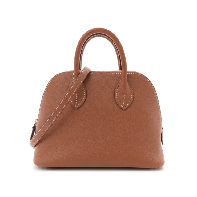 エルメス ミニボリード ゴールド エヴァーカラー エバーカラー シルバー金具 HERMES MINI BOLIDE 1923 GOLD EVERCOLOR SILVER HARDWARE