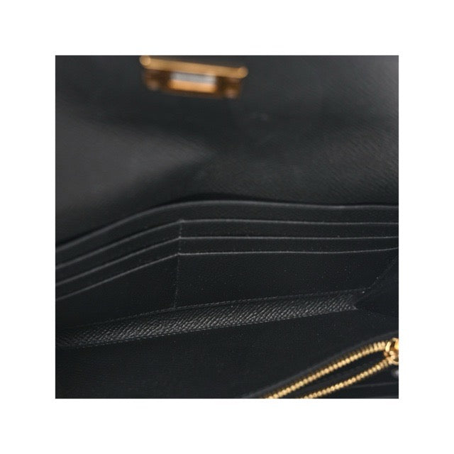 エルメス ケリー ロングウォレット ブラック エプソン ゴールド金具 長財布 HERMES KELLY LONG WALLET BLACK EPSOM GOLD HARDWARE【中古】