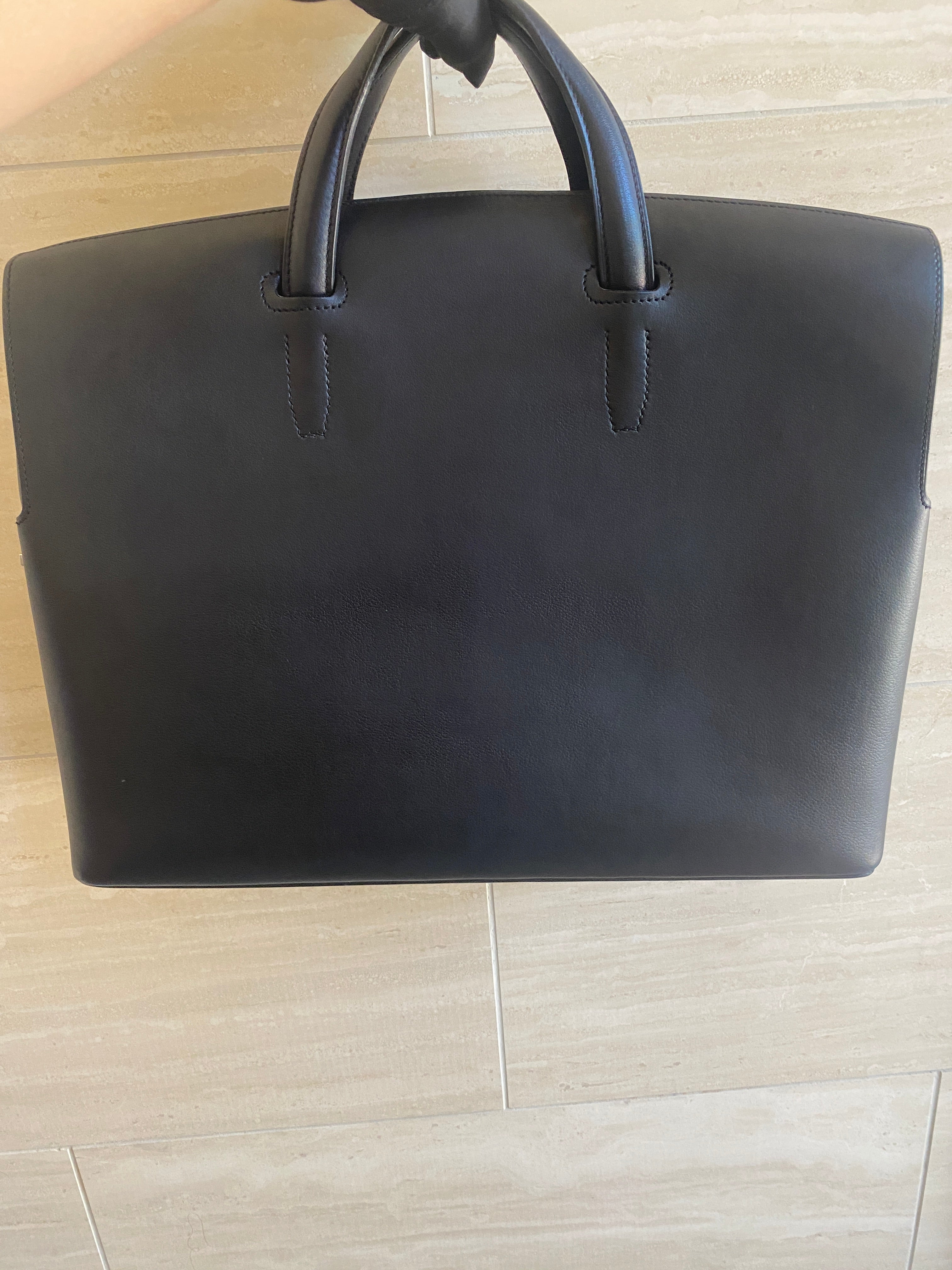 Limited Edition Hermes City Hall 38 Briefcase Black Matte Silver Hardw |  AVENUE TOKYO