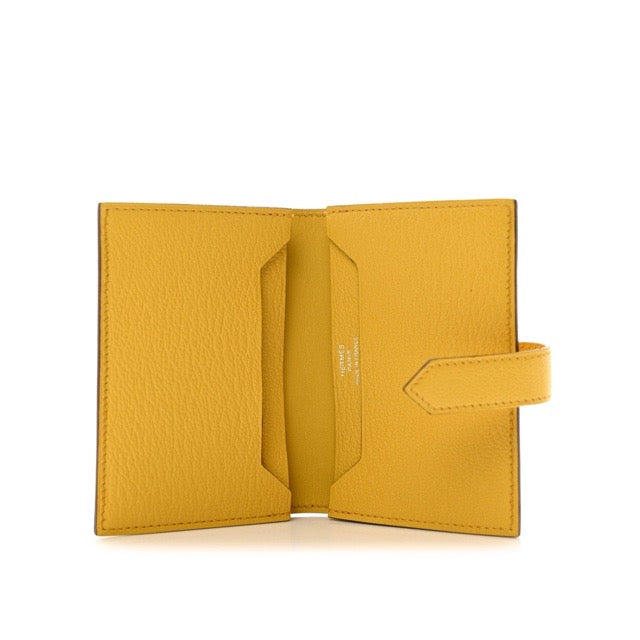 2024年製 エルメス ベアン カードホルダー ウォレット サン シェーブル シルバー金具 カードケース 財布 HERMES BEARN CARD HOLDER WALLET SUN CHEVRE SILVER HARDWARE【中古】