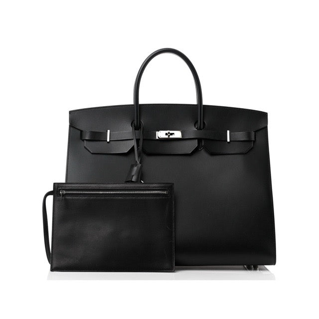 エルメス バーキン40 セリエ 外縫い ブラック ヴァッシュハンター シルバー金具 メンズ HERMES BIRKIN SELLIER 40 BLACK VACHE HUNTER SILVER HARDWARE【中古】