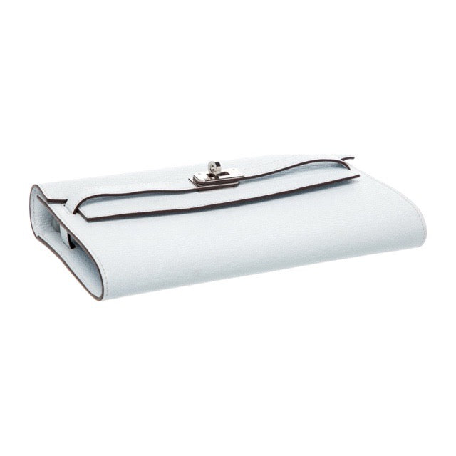 エルメス ケリーウォレット トゥーゴー 長財布 ブルーブリュム シェーブルミゾール シルバー金具 HERMES KELLY WALLET TO GO BLEU BRUME CHEVRE MYSORE SILVER HARDWARE