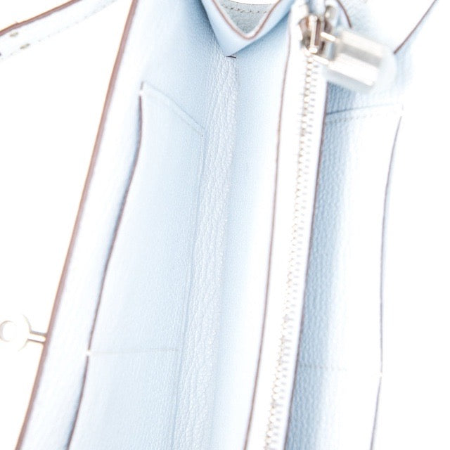 エルメス ケリーウォレット トゥーゴー 長財布 ブルーブリュム シェーブルミゾール シルバー金具 HERMES KELLY WALLET TO GO BLEU BRUME CHEVRE MYSORE SILVER HARDWARE