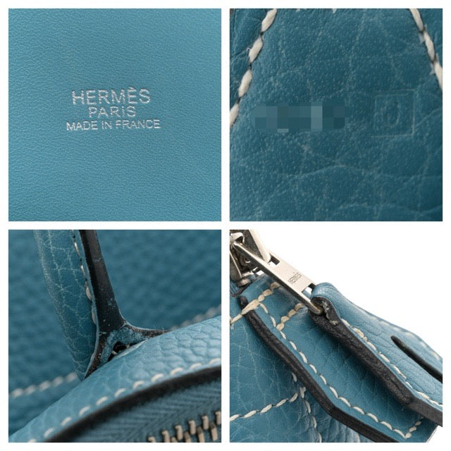 エルメス ボリード31 ブルージーン トリヨンクレマンス シルバー金具 HERMES BOLIDE 31 BLEU JEAN TAURILLON CLEMENCE SILVER HARDWARE【中古】