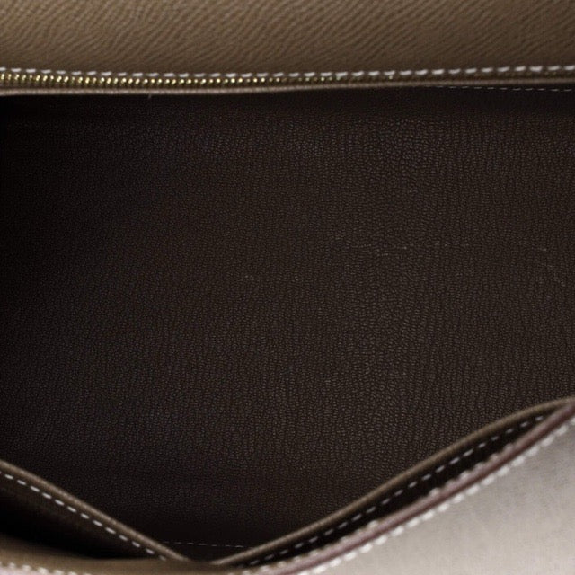 エルメス ケリー２８ 外縫い エトゥープ エプソン ゴールド金具 HERMES KELLY SELLIER 28 ETOUPE EPSOM GOLD HARDWARE【中古】
