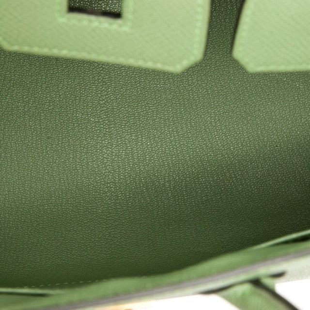 エルメス バーキン25 バーキンセリエ 外縫い ヴェールクリケット エプソン ゴールド金具 HERMES BIRKIN SELLIER 25 VERT CRIQUET EPSOM GOLD HARDWARE【中古】