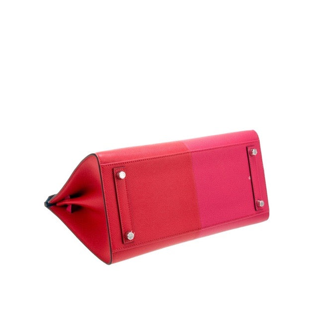 エルメス バーキン30 カザック ルージュクー ローズエクストリーム ブルーザンジバル エプソン シルバー金具 HERMES BIRKIN SELLIER 30 CASAQUE ROUGE DE COEUR ROSE EXTREME BLEU ZANZIBAR EPSOM SILVER HARDWARE【中古】