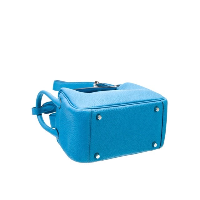 エルメス ミニリンディ 20 ブルーフリーダ トリヨンクレマンス シルバー金具 HERMES MINI LINDY 20 BLEU FRIDA TAURILLON CLEMENCE SILVER HARDWARE