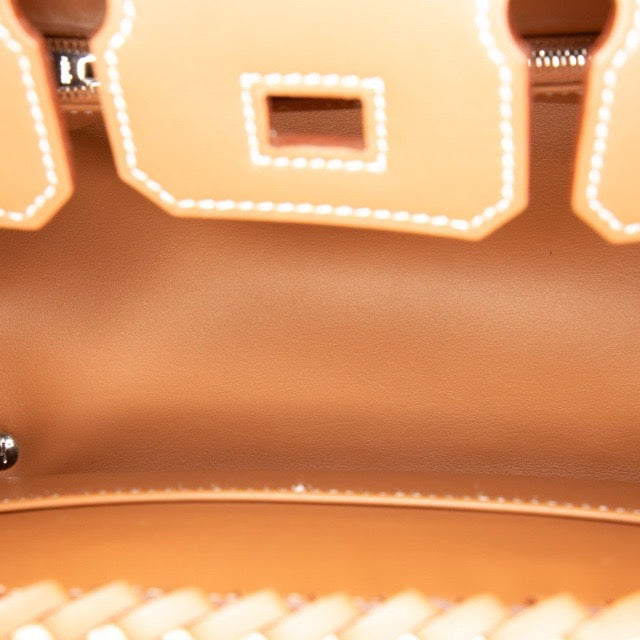 エルメス バーキン25 ピクニック ストライプ カゴバッグ ゴールド スイフト ラタン シルバー金具 HERMES BIRKIN 25 PICNIC STRIPS GOLD SWIFT RATTAN SILVER HARDWARE