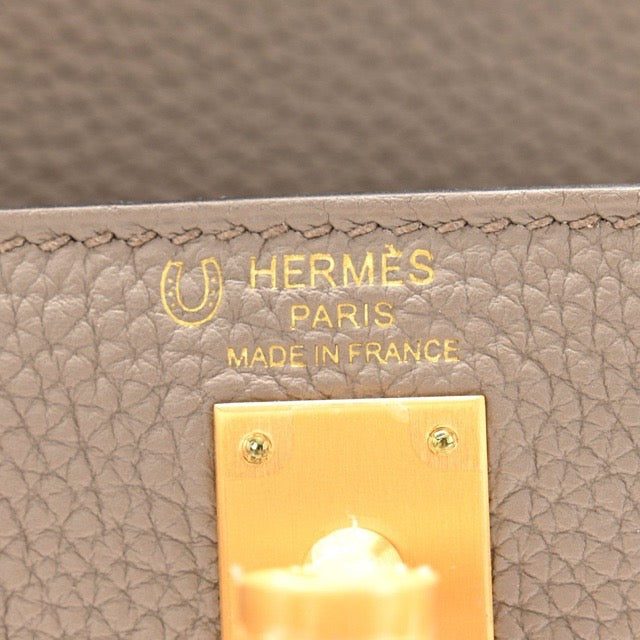 HERMES KELLY 25 SELLIER PERSONAL ORDER SPECIAL ORDER GRIS ASPHALTE ETOUPE TOGO BRUSHED GOLD HARDWARE HSS