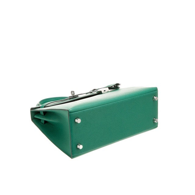 エルメス ケリー２５ 外縫い ヴェールヴェルティゴ エプソン シルバー金具 HERMES KELLY SELLIER 25 VERT VERTIGO EPSOM SILVER HARDWARE