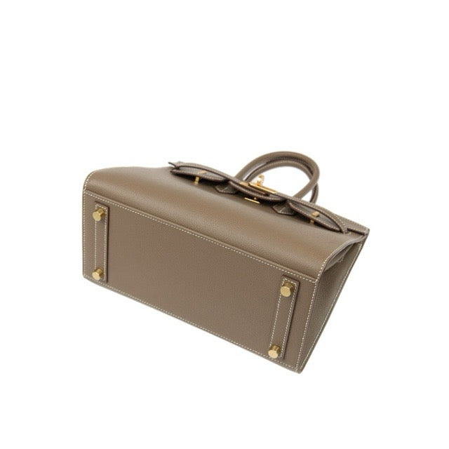 エルメス バーキン25 バーキンセリエ 外縫い エトゥープ エプソン ゴールド金具 HERMES BIRKIN SELLIER 25 ETOUPE EPSOM GOLD HARDWARE
