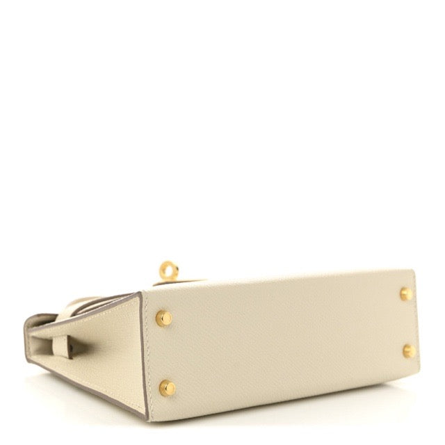 エルメス ミニケリー ケリーミニ２ ミニドゥ 外縫い クレ エプソン ゴールド金具 HERMES KELLY MINI 2 SELLIER 20 CRAIE EPSOM GOLD HARDWARE【中古】