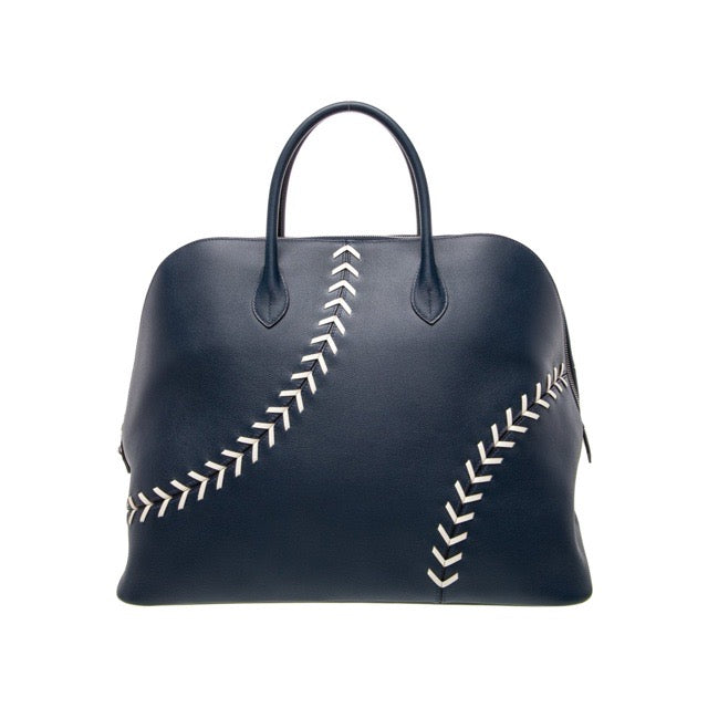 エルメス ボリード 1923 45 ベースボール Bleu De Malte Blanc エバーカラー シルバー金具 HERMES BOLIDE 1923 45 BASEBALL BAG BLEU DE MALTE BLANC EVERCOLOR SILVER HARDWARE