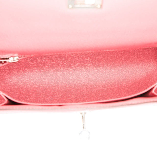 エルメス ケリー２５ 外縫い Rose Lipstick シェーブル シルバー金具 HERMES KELLY 25 SELLIER ROSE LIPSTICK CHEVRE SILVER HARDWARE