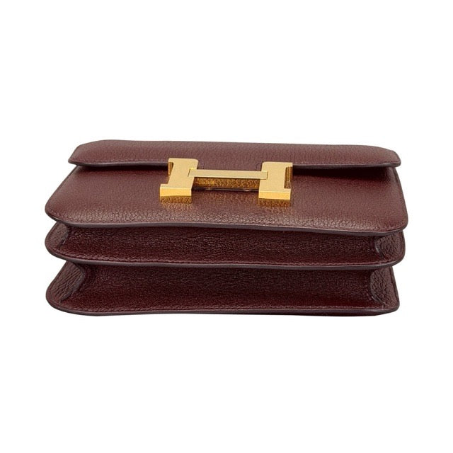 エルメス ミニコンスタンス 18 ミラー Rouge Sellier シェーブル ゴールド金具 HERMES MINI CONSTANCE 18 MIRROR ROUGE SELLIER CHEVRE MYSORE GOLD HARDWARE