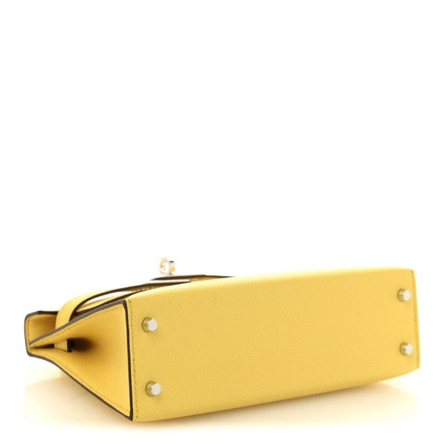 エルメス ミニケリー ケリーミニ２ ミニドゥ 外縫い ジョーヌマンゴー エプソン シルバー金具 HERMES KELLY MINI2 SELLIER 20 JAUNE MANGO EPSOM SILVER HARDWARE