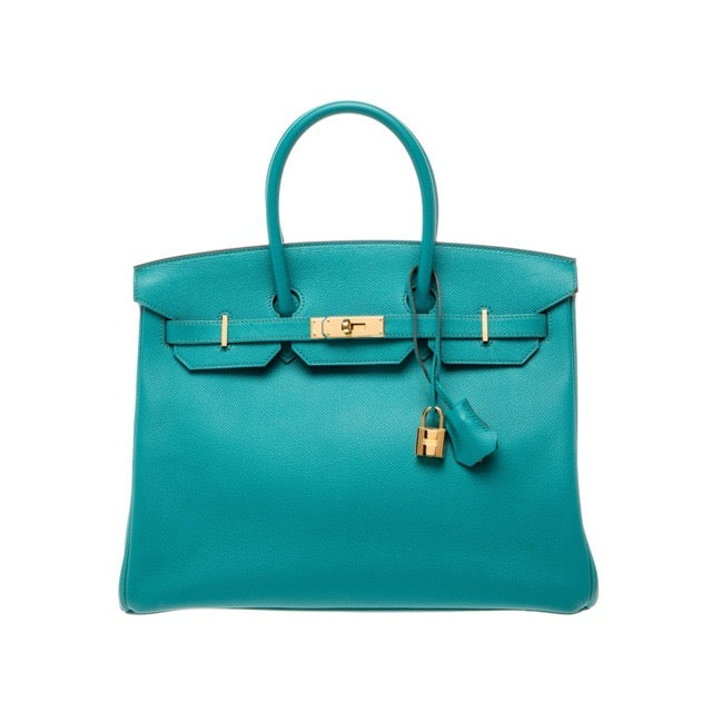 HERMES BIRKIN 35 BLEU PAON EPSOM GOLD HARDWARE