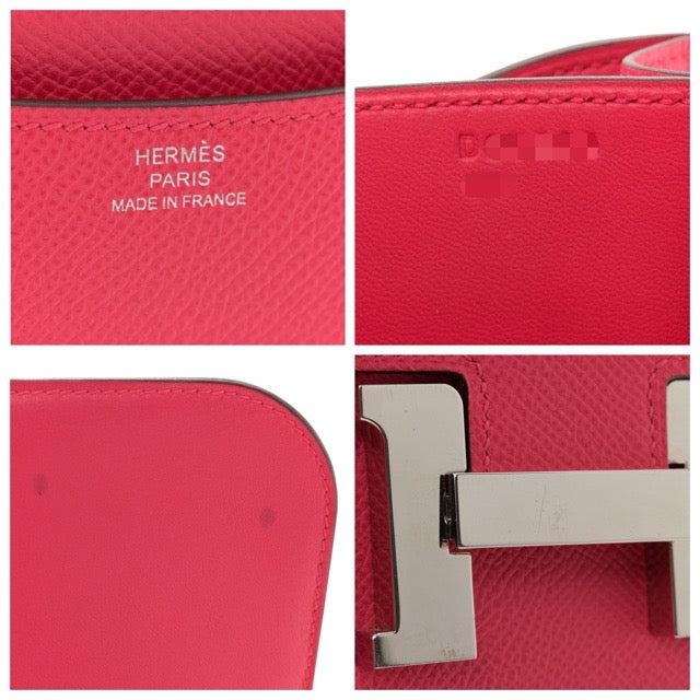 エルメス コンスタンス 18 ローズエクストリーム エプソン シルバー金具 ショルダーバッグ ミニコンスタンス HERMES CONSTANCE MINI ROSE EXTREME EPSOM SILVER HARDWARE【中古】