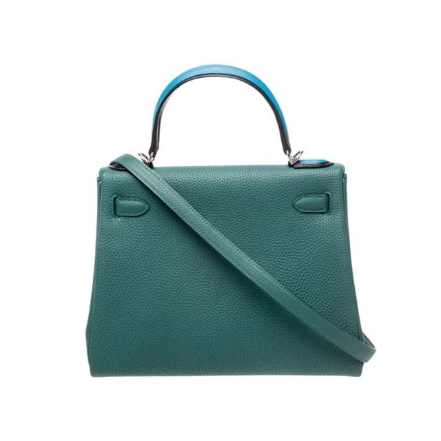 エルメス ケリー 28 内縫い オーパス オパス Malachite Bleu Zanzibar Black トゴ / エヴァーカラー シルバー金具 HERMES KELLY 28 RETOURNE AU PAS MALACHITE BLEU ZANZIBAR BLACK TOGO EVERCOLOR SILVER HARDWARE