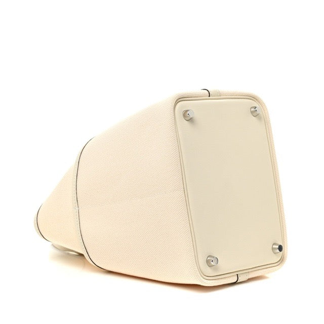 HERMES PICOTIN LOCK PM 18 CARGO NATA TOILE SWIFT SILVER HARDWARE