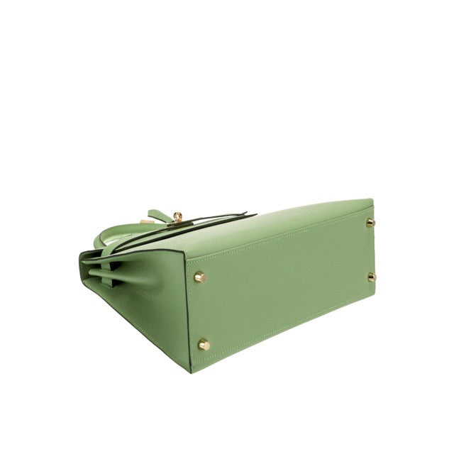 HERMES KELLY 28 SELLIER VERT CRIQUET EPSOM GOLD HARDWARE