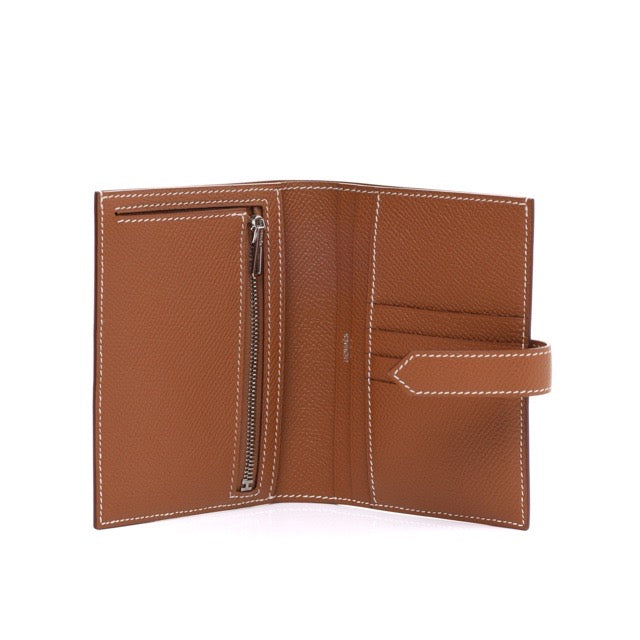 エルメス ベアン コンパクトウォレット ゴールド エプソン シルバー金具 折り財布 HERMES BEARN COMPACT WALLET GOLD EPSOM SILVER HARDWARE
