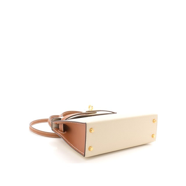 [Used] 2020 HERMES MINI KELLY 2 SELLIER 20 PERSONAL ORDER SPECIAL ORDER BICOLOR CRAIE GOLD EPSOM GOLD HARDWARE HSS