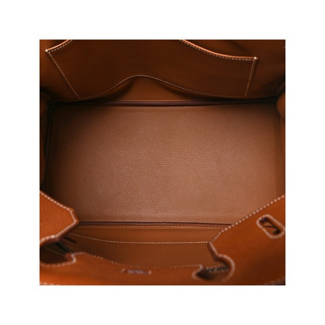 エルメス バーキン35 フォーブ バレニアフォーブル シルバー金具 HERMES BIRKIN 35 FAUVE BARENIA FAUBOURG SILVER HARDWARE【中古】