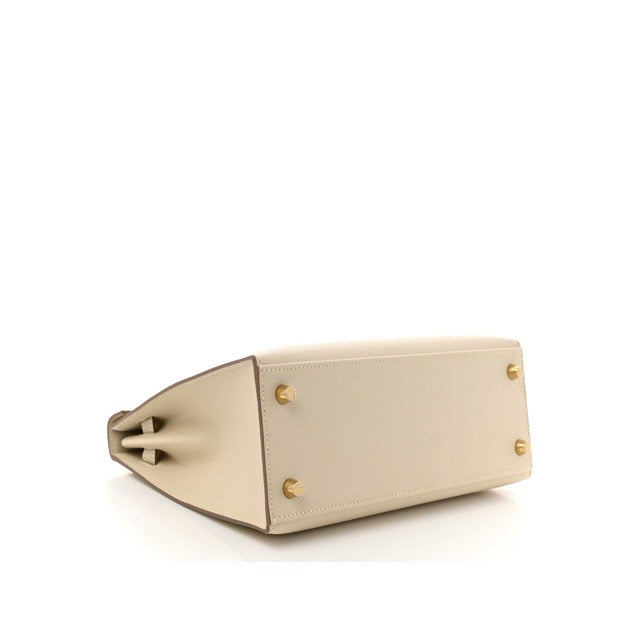 HERMES KELLY 25 SELLIER CRAIE EPSOM GOLD HARDWARE.