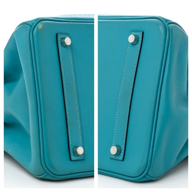 エルメス バーキン３５ ギリーズ ターコイズ トゴ スイフト シルバー金具 HERMES BIRKIN 35 GHILLIES TURQUOISE TOGO SWIFT SILVER HARDWARE【中古】