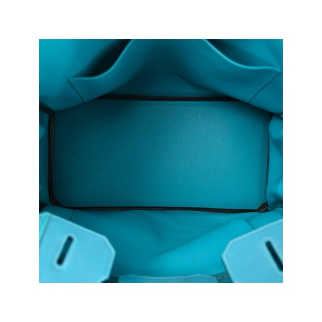 エルメス バーキン３５ ギリーズ ターコイズ トゴ スイフト シルバー金具 HERMES BIRKIN 35 GHILLIES TURQUOISE TOGO SWIFT SILVER HARDWARE【中古】