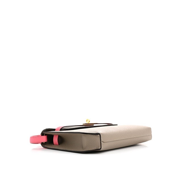 HERMES KELLY DEPECHES 25 POUCH CLUTCH BAG SPECIAL ORDER PERSONAL ORDER ETOUPE ROSE AZALEE EPSOM GOLD HARDWARE HSS
