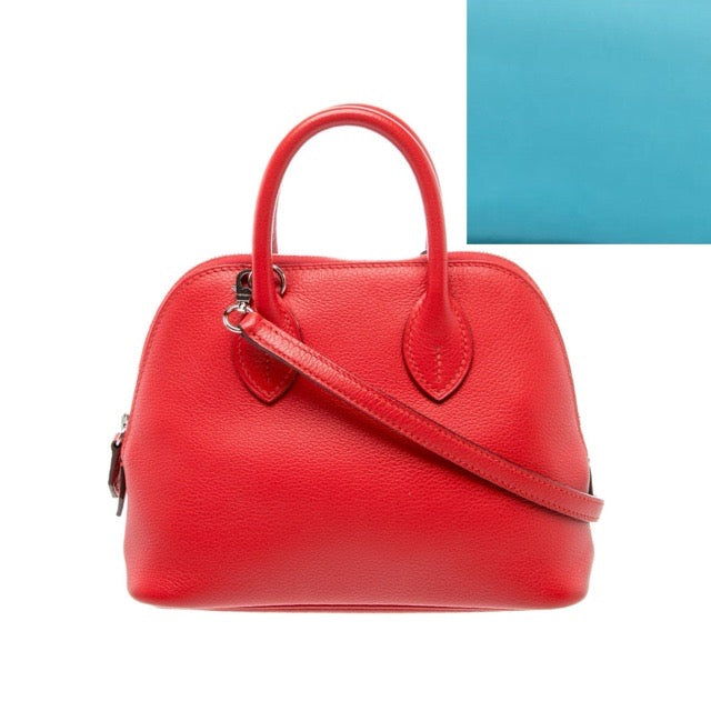 エルメス ミニ ボリード 1923 ヴェルソ Rouge De Coeur Bleu Du Nord