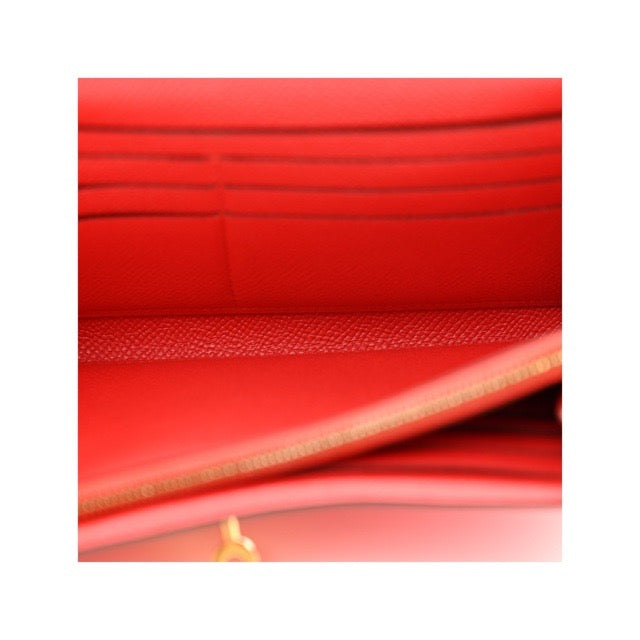 エルメス ケリー ロングウォレット 長財布 ルージュトマト エプソン ゴールド金具 HERMES KELLY LONG WALLET ROUGE TOMATE EPSOM GOLD HARDWARE【中古】