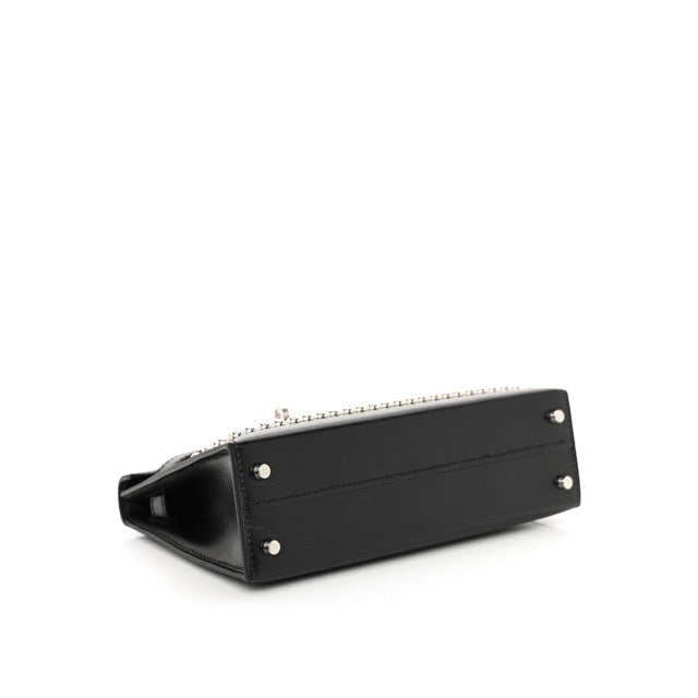 エルメス ミニケリー ケリーミニ２ ミニドゥ 外縫い クルーテ ブラック ボックスカーフ シルバー金具 HERMES KELLY MINI 2 SELLIER 20 CLOUTE BLACK BOX CALFSKIN SILVER HARDWARE