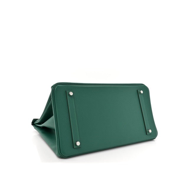 エルメス バーキン３５ マラカイト エプソン シルバー金具 HERMES BIRKIN 35 MALACHITE EPSOM SILVER HARDWARE【中古】