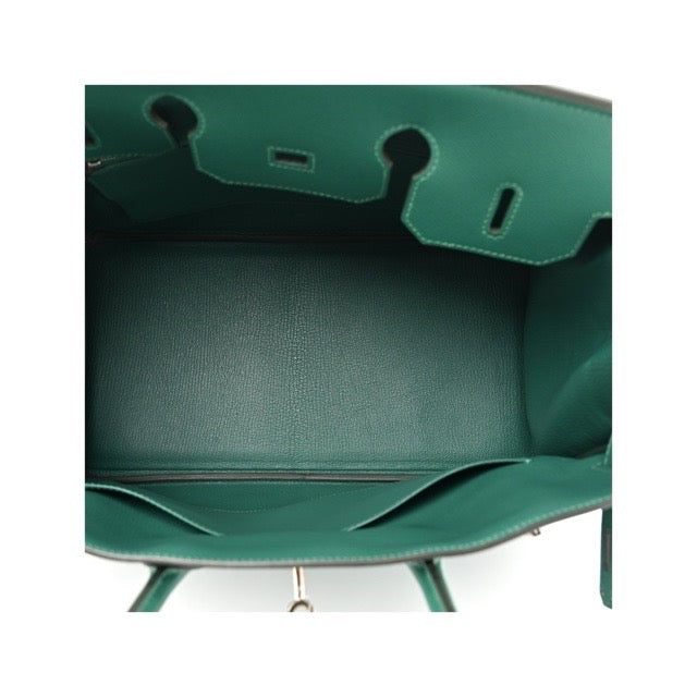 エルメス バーキン３５ マラカイト エプソン シルバー金具 HERMES BIRKIN 35 MALACHITE EPSOM SILVER HARDWARE【中古】