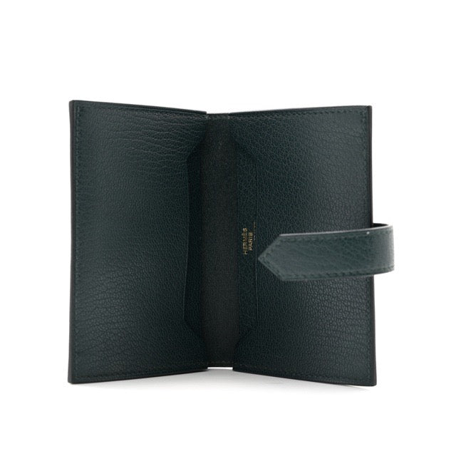 エルメス ベアン カードホルダー ウォレット ヴェールシプレ シェーブル ゴールド金具 カードケース 財布 HERMES BEARN CARD HOLDER WALLET VERT CYPRESS CHEVRE GOLD HARDWARE【中古】