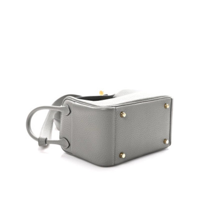 2022年製 エルメス ミニリンディ 20 グリメイヤー トリヨンクレマンス ゴールド金具 HERMES MINI LINDY 20 GRIS MEYER TAURILLON CLEMENCE GOLD HARDWARE【中古】